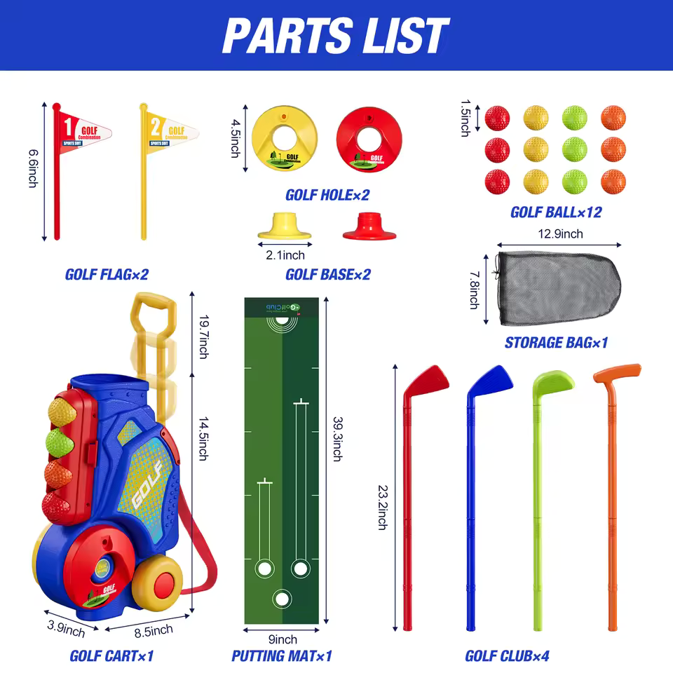 Toddler Golf Set with Clubs & Balls